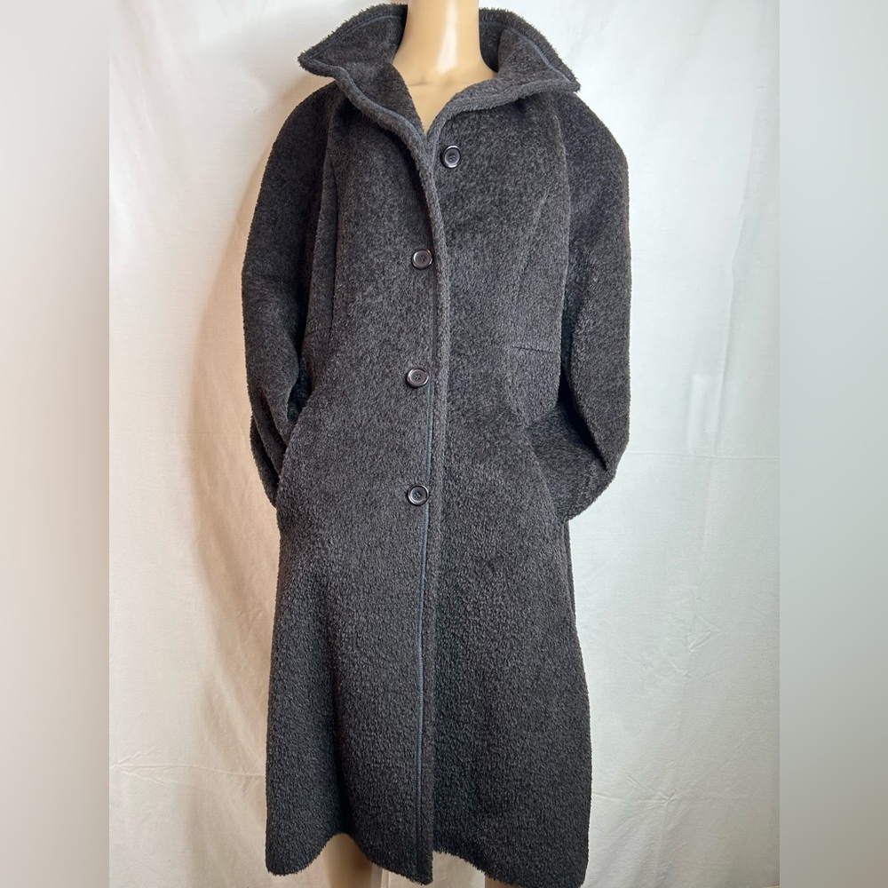Steve by Searle Chocolate Brown Alpaca and Wool Over Coat Size 12